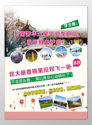 香格里拉旅游中国风水墨宣传海报
